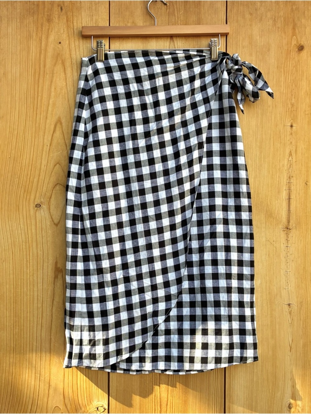 Madewell NWT Checked Wrap Skirt Sz 2 - Picture 2 of 6
